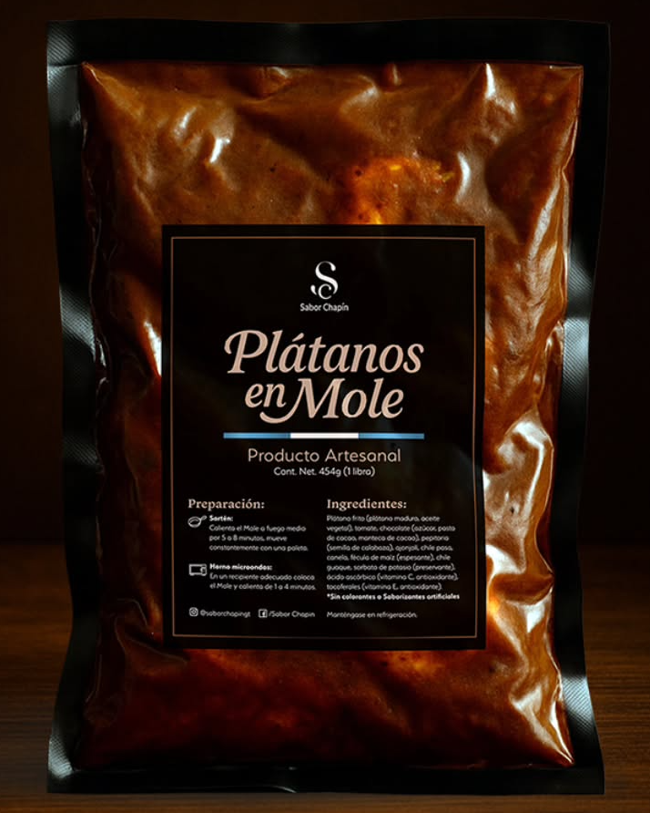 Empaque de Plátanos en mole